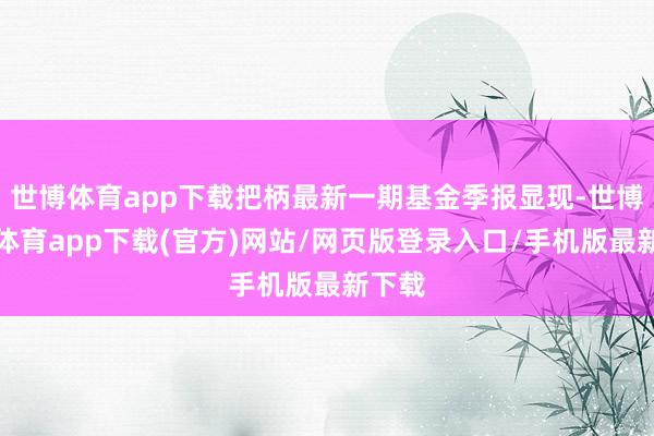 世博体育app下载把柄最新一期基金季报显现-世博官方体育app下载(官方)网站/网页版登录入口/手机版最新下载