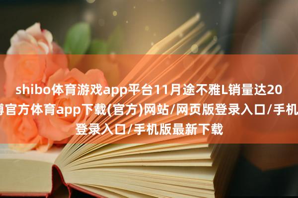shibo体育游戏app平台11月途不雅L销量达20167台-世博官方体育app下载(官方)网站/网页版登录入口/手机版最新下载