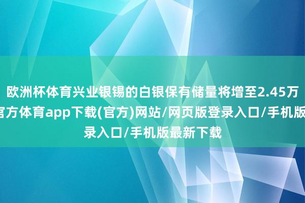 欧洲杯体育兴业银锡的白银保有储量将增至2.45万吨-世博官方体育app下载(官方)网站/网页版登录入口/手机版最新下载