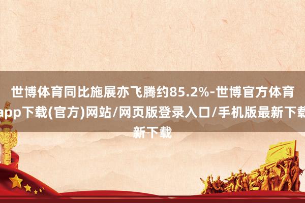 世博体育同比施展亦飞腾约85.2%-世博官方体育app下载(官方)网站/网页版登录入口/手机版最新下载