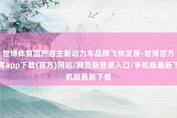 世博体育国产自主新动力车品牌飞快发展-世博官方体育app下载(官方)网站/网页版登录入口/手机版最新下载