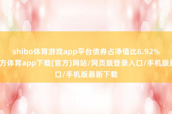 shibo体育游戏app平台债券占净值比6.92%-世博官方体育app下载(官方)网站/网页版登录入口/手机版最新下载