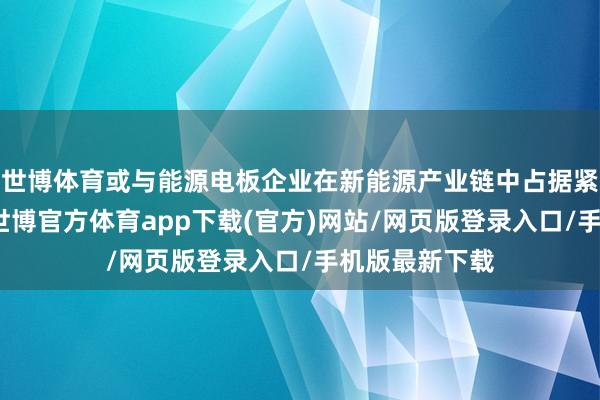 世博体育或与能源电板企业在新能源产业链中占据紧迫位置联系-世博官方体育app下载(官方)网站/网页版登录入口/手机版最新下载