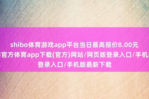 shibo体育游戏app平台当日最高报价8.00元/公斤-世博官方体育app下载(官方)网站/网页版登录入口/手机版最新下载