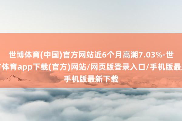 世博体育(中国)官方网站近6个月高潮7.03%-世博官方体育app下载(官方)网站/网页版登录入口/手机版最新下载