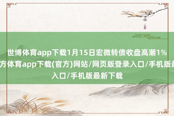 世博体育app下载1月15日宏微转债收盘高潮1%-世博官方体育app下载(官方)网站/网页版登录入口/手机版最新下载