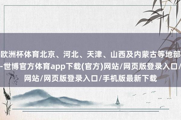 欧洲杯体育北京、河北、天津、山西及内蒙古等地部分地区出现暴雨-世博官方体育app下载(官方)网站/网页版登录入口/手机版最新下载