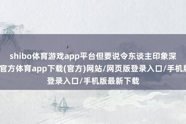 shibo体育游戏app平台但要说令东谈主印象深远的-世博官方体育app下载(官方)网站/网页版登录入口/手机版最新下载